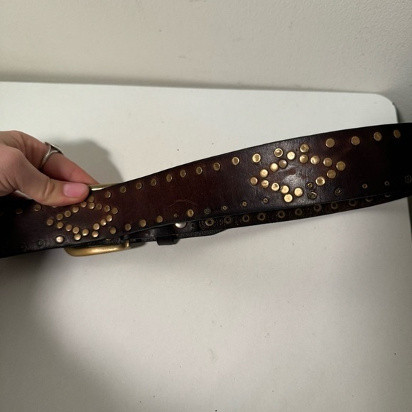 Vintage leather studded rivets belt  western boho festival - Picture 4 of 4